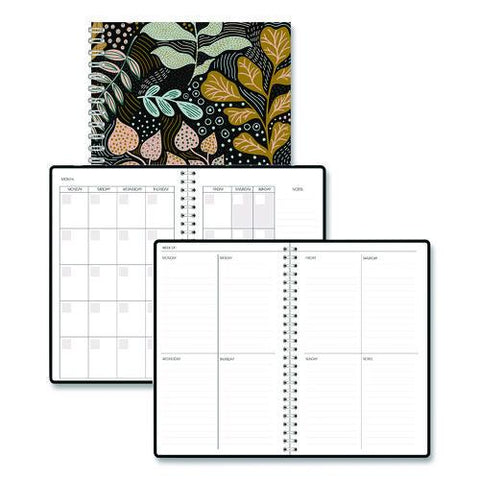 Recycled Non-dated Monthly/weekly Planner, Fall Floral, Multicolor Cover, Undated