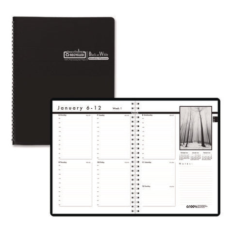 Black-on-white Photo Weekly Appointment Book, Landscape Photography, 11 X 8.5, Black Cover, 12-month (jan To Dec): 2025