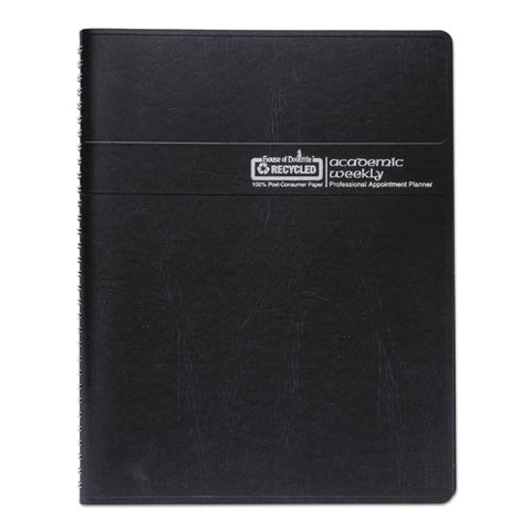 Academic Year Recycled Professional Weekly Planner, 11 X 8.5, Black Wirebound Soft Cover, 12-month (aug To July): 2024-2025