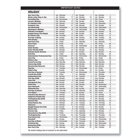 Recycled Weekly Appointment Book Ruled Without Appointment Times, 8.75 X 6.88, Black Cover, 12-month (jan To Dec): 2025