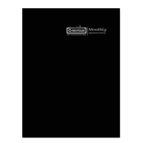 Recycled Ruled 14-month Planner With Leatherette Cover, 11 X 8.5, Black Cover, 14-month: Dec 2024 To Jan 2026