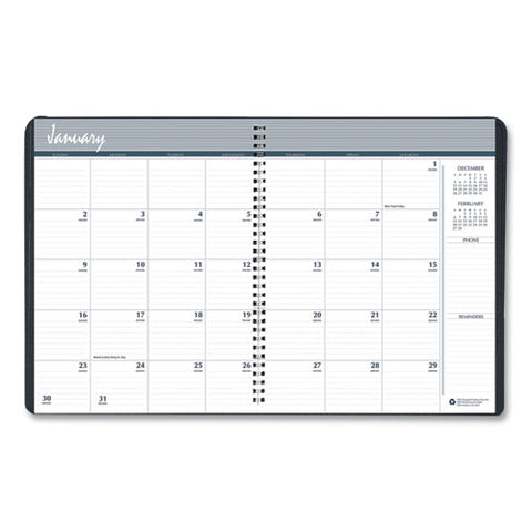 14-month Recycled Ruled Monthly Planner, 11 X 8.5, Blue Cover, 14-month: Dec 2024 To Jan 2026