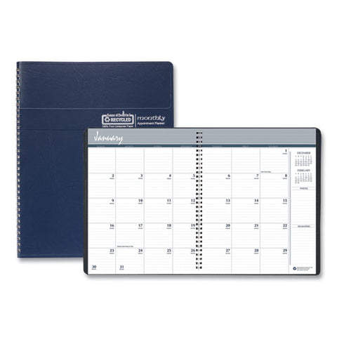 14-month Recycled Ruled Monthly Planner, 11 X 8.5, Blue Cover, 14-month: Dec 2024 To Jan 2026