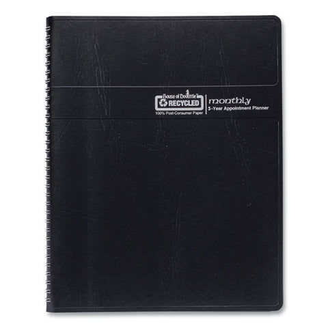 Recycled Monthly 5-year/62-month Planner, 11 X 8.5, Black Cover, 62-month: Dec 2024 To Jan 2030