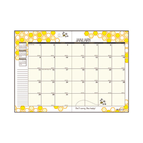 Recycled Honeycomb Monthly Planner, Honeycomb Artwork, 11 X 7, Black/gold Cover, 12-month (jan To Dec): 2025