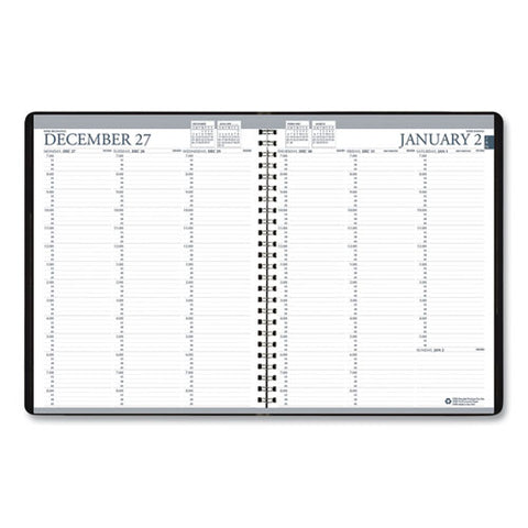 Recycled Professional Weekly Planner, 15-minute Appts, 11 X 8.5, Black Wirebound Soft Cover, 12-month (jan To Dec): 2025