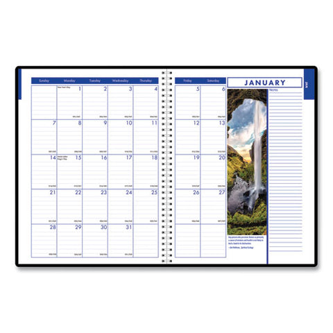 Earthscapes Recycled Weekly/monthly Appointment Book, Landscape Photos, 11 X 8.5, Black Soft Cover, 12-month (jan-dec): 2025