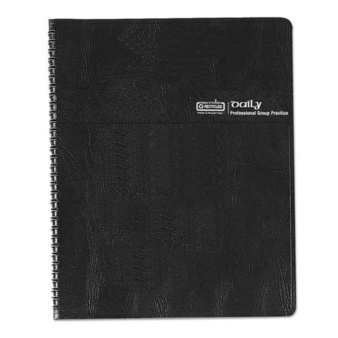 Eight-person Group Practice Daily Appointment Book, 11 X 8.5, Black Cover, 12-month (jan To Dec): 2025