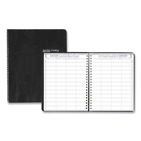 Eight-person Group Practice Daily Appointment Book, 11 X 8.5, Black Cover, 12-month (jan To Dec): 2025