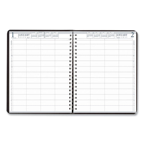 Four-person Group Practice Daily Appointment Book, 11 X 8.5, Black Cover, 12-month (jan To Dec): 2025