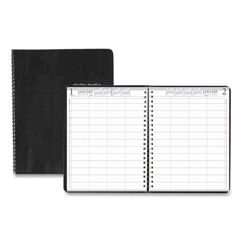 Four-person Group Practice Daily Appointment Book, 11 X 8.5, Black Cover, 12-month (jan To Dec): 2025