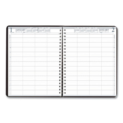 Executive Series Four-person Group Practice Daily Appointment Book, 11 X 8.5, Black Hard Cover, 12-month (jan To Dec): 2025