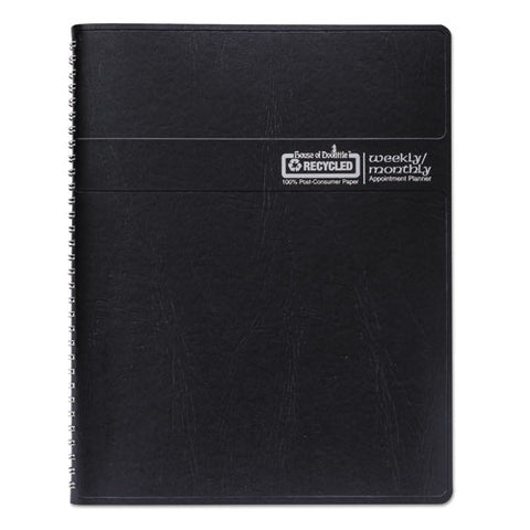 Recycled Wirebound Weekly/monthly Planner, 11 X 8.5, Black Cover, 12-month (jan To Dec): 2025