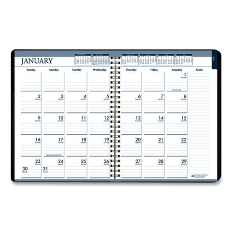 Recycled Wirebound Weekly/monthly Planner, 11 X 8.5, Black Cover, 12-month (jan To Dec): 2025