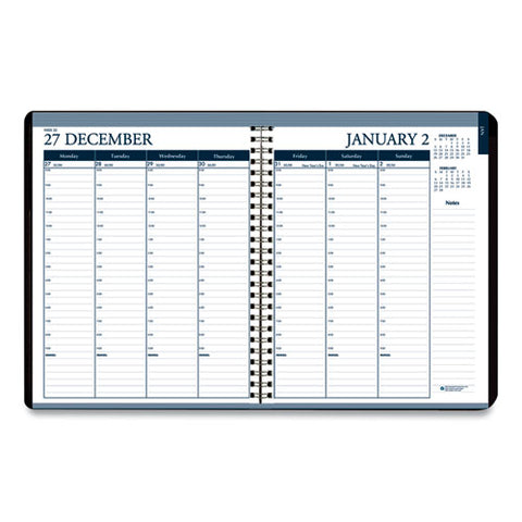 Recycled Wirebound Weekly/monthly Planner, 11 X 8.5, Black Cover, 12-month (jan To Dec): 2025