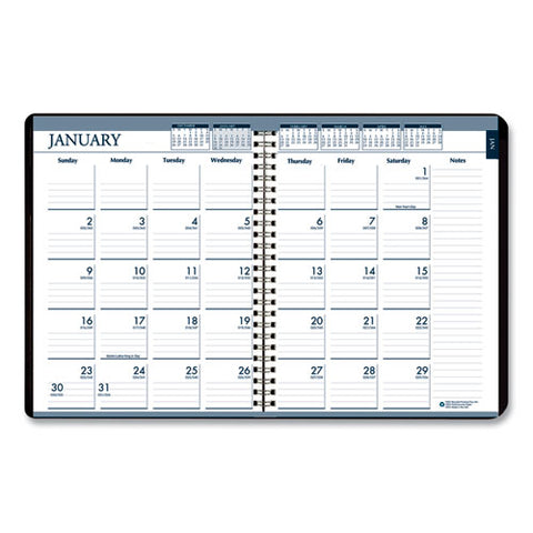 Recycled Monthly Weekly 7 Day Planner, 8.75 X 6.88, Black Cover, 12-month (jan To Dec): 2025