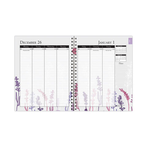 Recycled Wildflower Weekly/monthly Planner, Wildflower Artwork, 11 X 8.5, Gray/white/purple Cover, 12-month (jan-dec): 2025