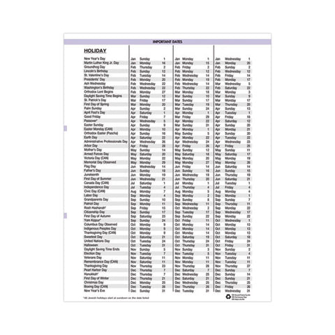 Recycled Wildflower Weekly/monthly Planner, Wildflower Artwork, 11 X 8.5, Gray/white/purple Cover, 12-month (jan-dec): 2025