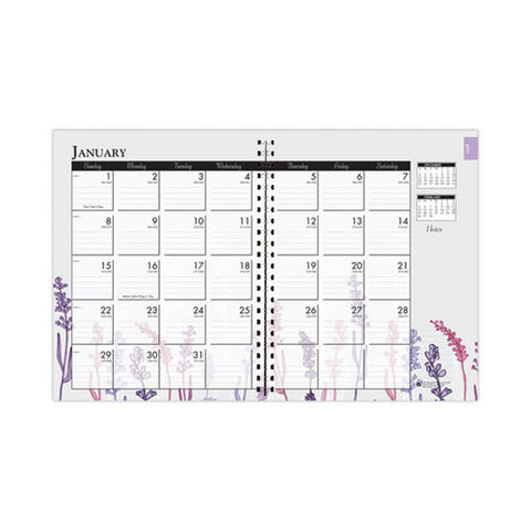 Recycled Wildflower Weekly/monthly Planner, Wildflower Artwork, 11 X 8.5, Gray/white/purple Cover, 12-month (jan-dec): 2025