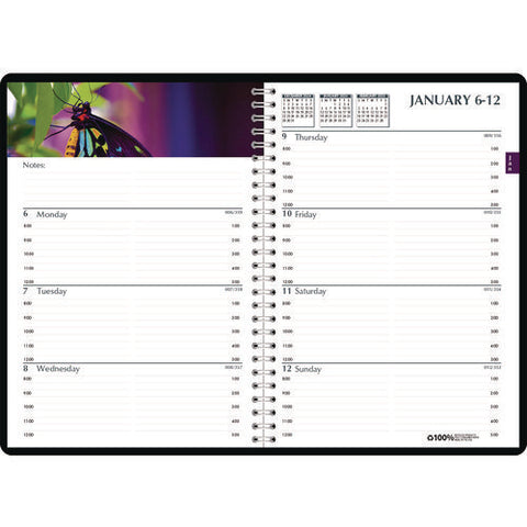 Earthscapes Recycled Weekly/monthly Planner, Gardens Of The World Photography, 10 X 7, Black Cover, 12-month (jan-dec): 2025