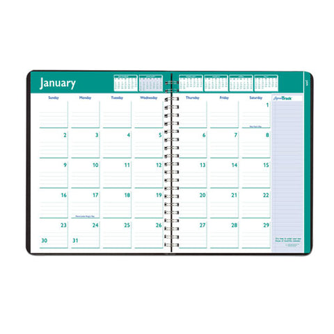 Express Track Recycled Weekly Appointment Book/monthly Planner, 11 X 8.5, Black Cover, 13-month: Jan 2025 To Jan 2026