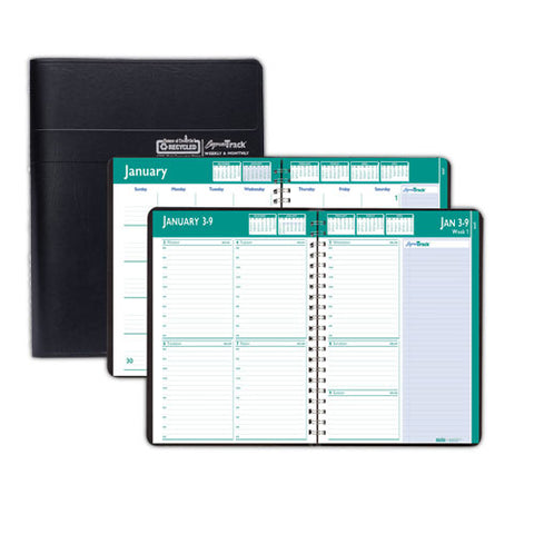 Express Track Recycled Weekly Appointment Book/monthly Planner, 11 X 8.5, Black Cover, 13-month: Jan 2025 To Jan 2026