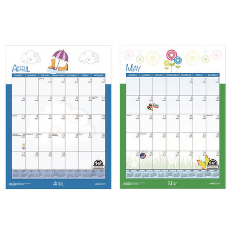 Academic Year Recycled Seasonal Wall Calendar, Illustrated Seasons Artwork, 12 X 16.5, 12-month (july To June): 2024 To 2025