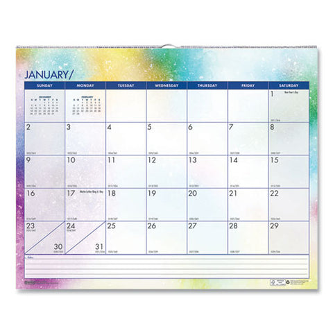 Recycled Cosmos Wall Calendar, Night Sky Artwork, 14.88 X 12, White/multicolor Sheets, 12-month (jan To Dec): 2025