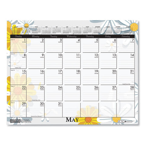 Recycled Wild Flower Wall Calendar, Wild Flowers Artwork, 15 X 12, White/multicolor Sheets, 12-month (jan To Dec): 2025