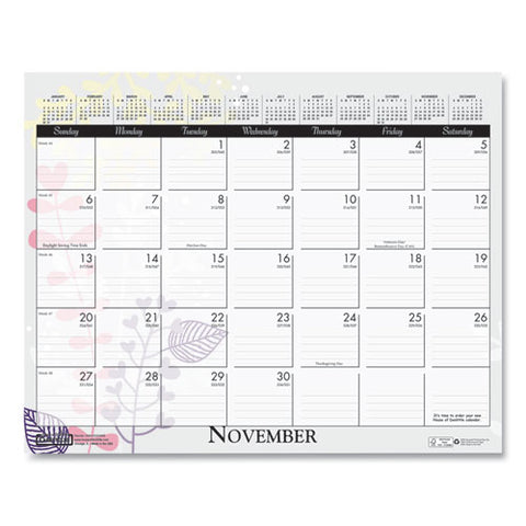 Recycled Wild Flower Wall Calendar, Wild Flowers Artwork, 15 X 12, White/multicolor Sheets, 12-month (jan To Dec): 2025