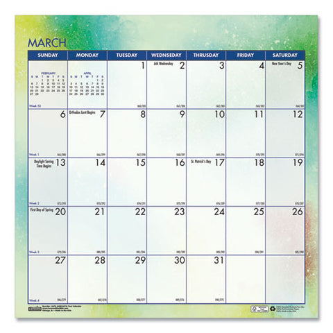 Recycled Cosmos Tent Calendar, Night Sky Artwork, 6 X 6, White/multicolor Sheets, 12-month (jan To Dec): 2025