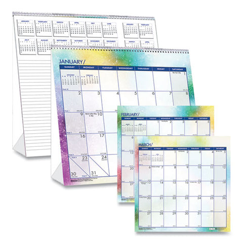 Recycled Cosmos Tent Calendar, Night Sky Artwork, 6 X 6, White/multicolor Sheets, 12-month (jan To Dec): 2025