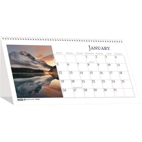 Earthscapes Recycled Desk Tent Monthly Calendar, Scenic Photography, 8.5 X 4.5, White Sheets, 12-month (jan To Dec): 2025