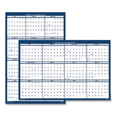 Academic Year Recycled Poster Style Reversible/erasable Yearly Wall Calendar, 24 X 37, 12-month (july To June): 2024 To 2025