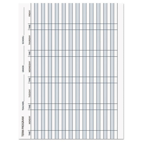 Recycled Teacher's Planner, Weekly, Two-page Spread (seven Classes), 11 X 8.5, Blue Cover