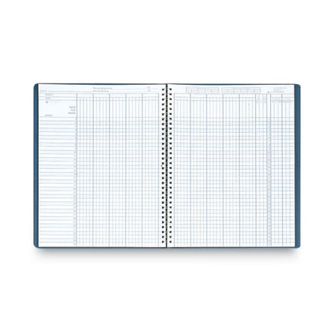 Recycled Class Record Book, 9-10 Week Term: Two-page Spread (35 Students), Two-page Spread (8 Classes), 11 X 8.5, Blue Cover