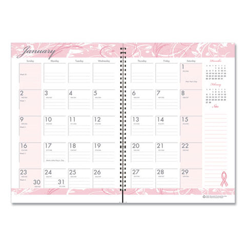 Breast Cancer Awareness Recycled Ruled Monthly Planner/journal, 10 X 7, Pink Cover, 12-month (jan To Dec): 2025