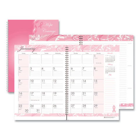 Breast Cancer Awareness Recycled Ruled Monthly Planner/journal, 10 X 7, Pink Cover, 12-month (jan To Dec): 2025