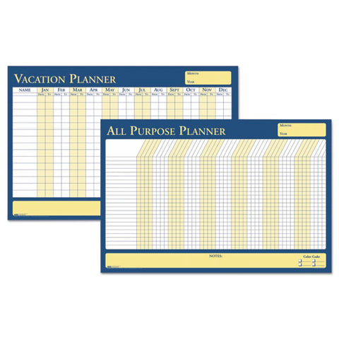 100% Recycled All-purpose/vacation Planner, 12-month Planning/scheduling Calendar, 36" X 24", Multicolor Surface