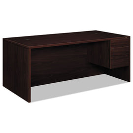 10500 Series "l" Workstation Right Pedestal Desk With 3/4 Height Pedestal, 72" X 36" X 29.5", Mahogany