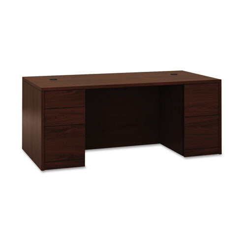 10500 Series Double Pedestal Desk With Full Pedestals, 72" X 36" X 29.5", Mahogany