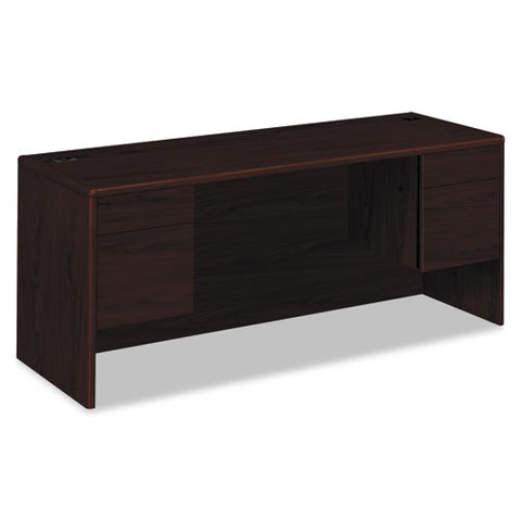 10700 Kneespace Credenza, 3/4 Height Pedestals, 72w X 24d X 29.5h, Mahogany