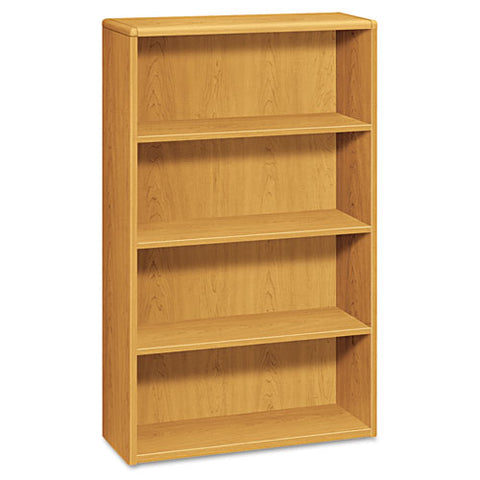 10700 Series Wood Bookcase, Four-shelf, 36w X 13.13d X 57.13h, Harvest