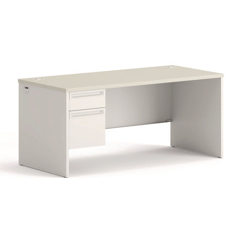 38000 Series Left Pedestal Desk, 66" X 30" X 30", Light Gray/silver