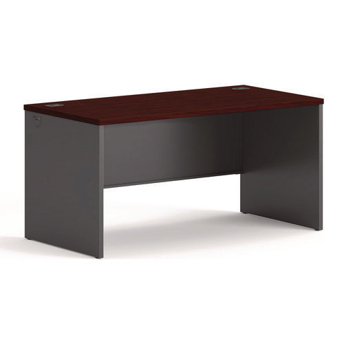 38000 Series Desk Shell, 60" X 30" X 29.5", Mahogany/charcoal