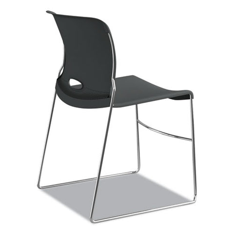 Olson Stacker High Density Chair, Supports Up To 300 Lb, 17.75" Seat Height, Lava Seat, Lava Back, Chrome Base, 4/carton