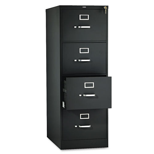 510 Series Vertical File, 4 Legal-size File Drawers, Black, 18.25" X 25" X 52"