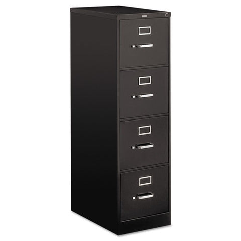 510 Series Vertical File, 4 Letter-size File Drawers, Black, 15" X 25" X 52"