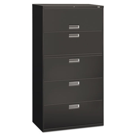 Brigade 600 Series Lateral File, 4 Legal/letter-size File Drawers, 1 Roll-out File Shelf, Charcoal, 36" X 18" X 64.25"