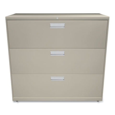 Brigade 600 Series Lateral File, 3 Legal/letter-size File Drawers, Putty, 42" X 18" X 39.13"